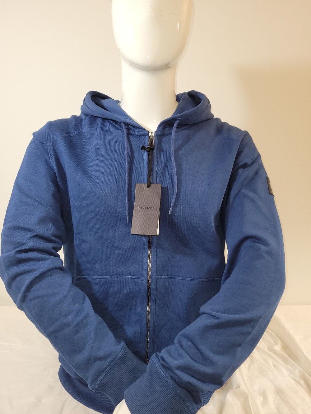 Belstaff Men's Blue Hoodie With Zipper Authentic 2XL Original $250